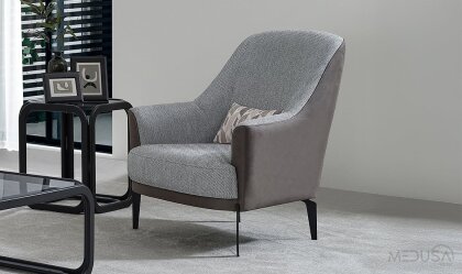 Medusa Home Mobilya - Esse Gri Nubuk Berjer