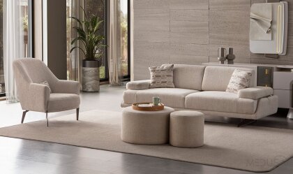 Medusa Home Mobilya - Esse Krem Koltuk Takımı