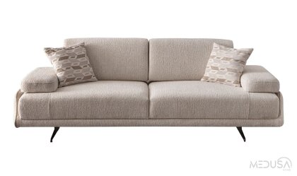 Medusa Home Mobilya - Esse Krem Üçlü Koltuk
