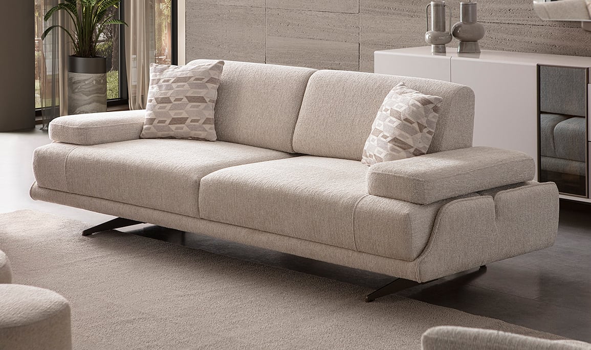 Medusa Home Mobilya - Esse Krem Üçlü Koltuk