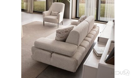 Medusa Home Mobilya - Esse Krem Üçlü Koltuk