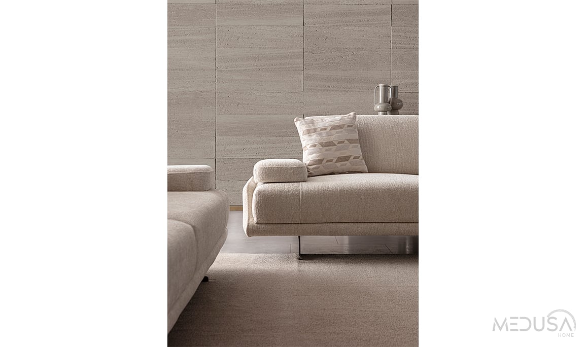 Medusa Home Mobilya - Esse Krem Üçlü Koltuk