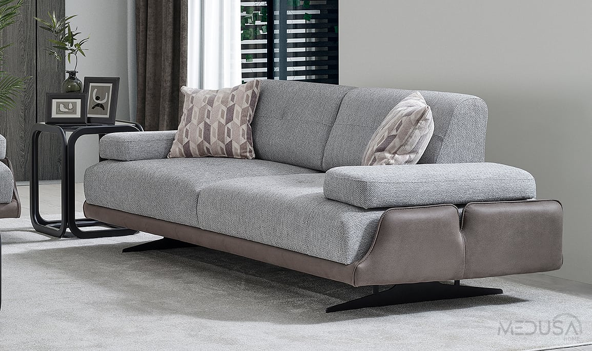 Medusa Home Mobilya - Esse Nubuk Üçlü Koltuk