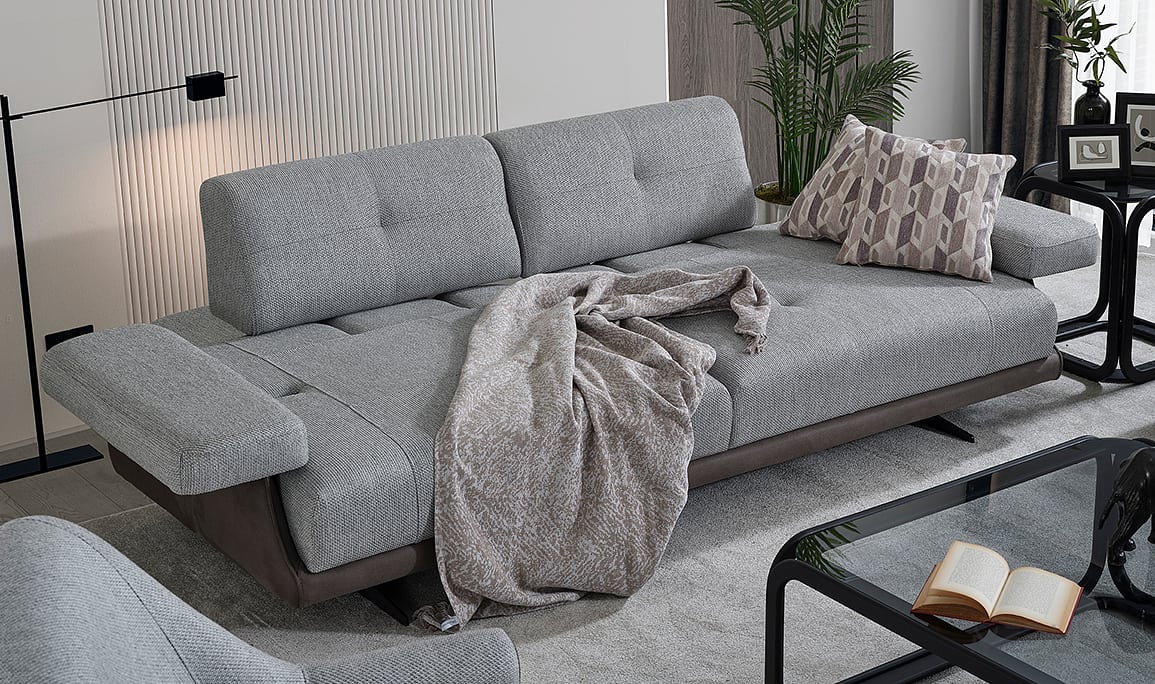 Medusa Home Mobilya - Esse Nubuk Üçlü Koltuk