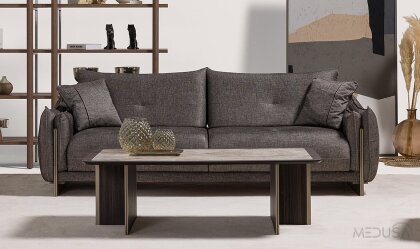 Medusa Home Mobilya - Estel Antrasit Üçlü Koltuk