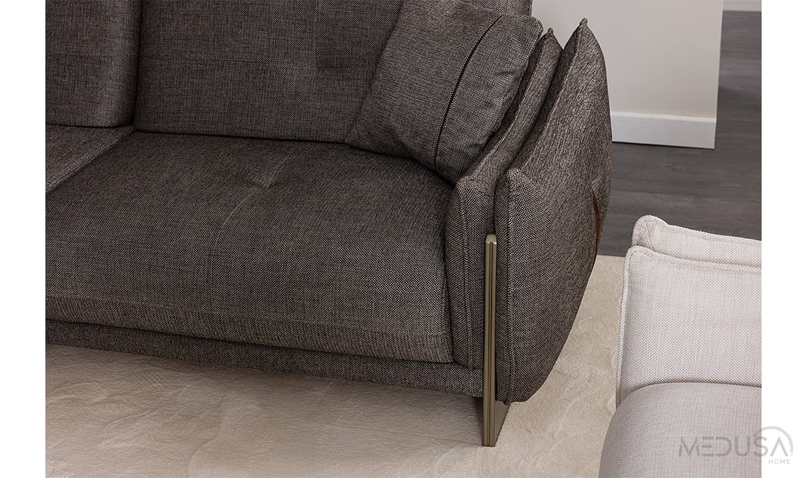 Medusa Home Mobilya - Estel Antrasit Üçlü Koltuk