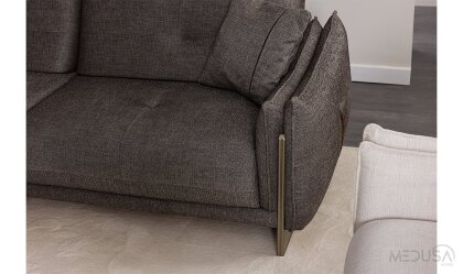 Medusa Home Mobilya - Estel Antrasit Üçlü Koltuk