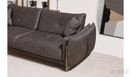 Medusa Home Mobilya - Estel Antrasit Üçlü Koltuk