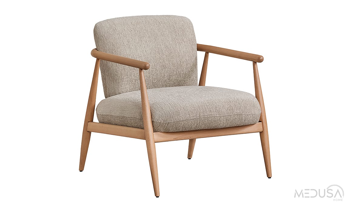 Medusa Home Mobilya - Fabio Ahşap Kollu Berjer