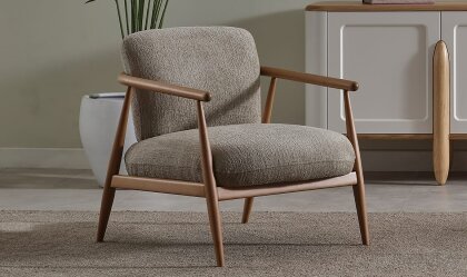 Medusa Home Mobilya - Fabio Ahşap Kollu Berjer