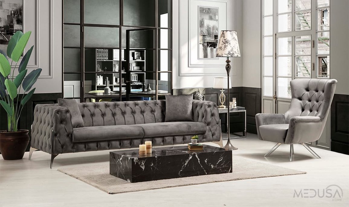 Medusa Home Mobilya - Fantom Luxury Üçlü Koltuk