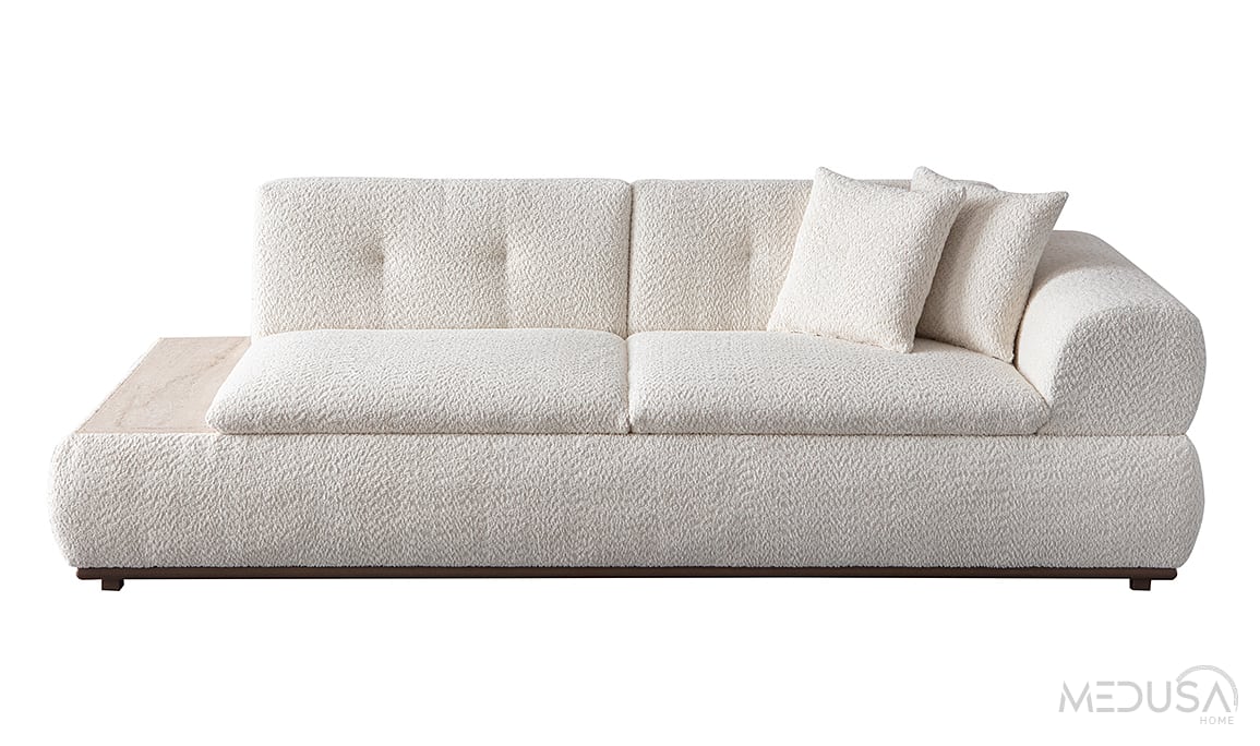 Medusa Home Mobilya - Felicita Beyaz Üçlü Koltuk