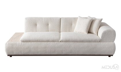 Medusa Home Mobilya - Felicita Beyaz Üçlü Koltuk