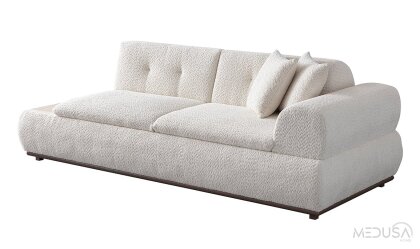 Medusa Home Mobilya - Felicita Beyaz Üçlü Koltuk