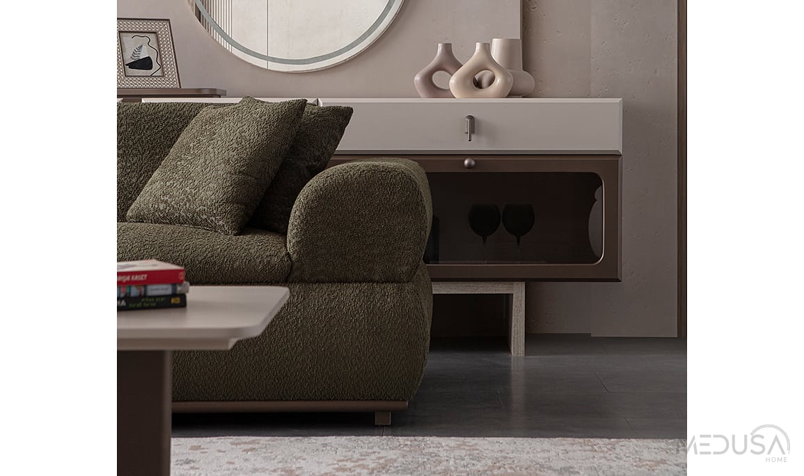 Medusa Home Mobilya - Felicita Yeşil Üçlü Koltuk