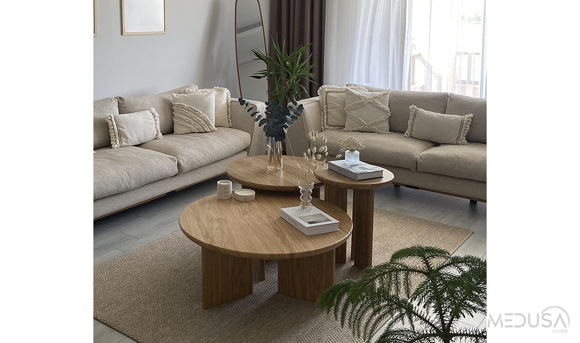 Medusa Home Mobilya - Fellas Meşe Sehpa Seti