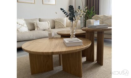 Medusa Home Mobilya - Fellas Meşe Sehpa Seti