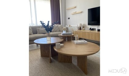 Medusa Home Mobilya - Fellas Meşe Sehpa Seti