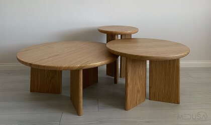 Medusa Home Mobilya - Fellas Meşe Sehpa Seti