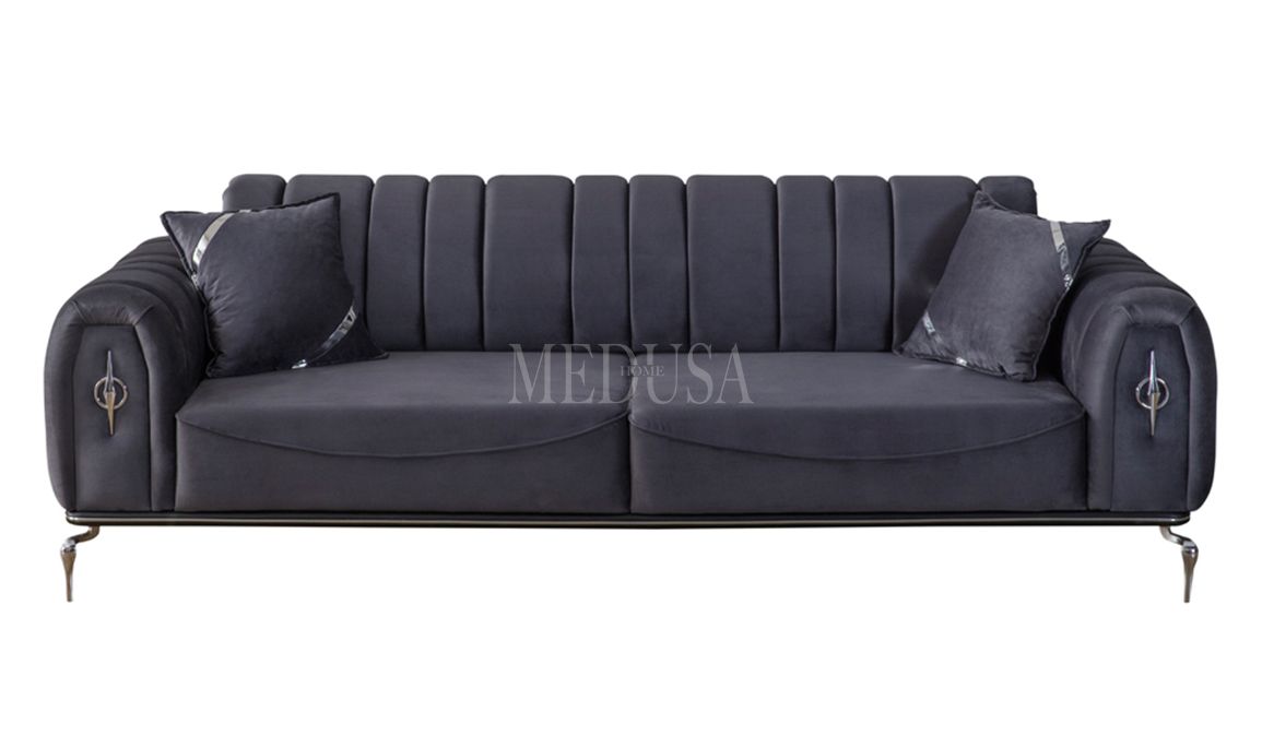 Medusa Home Mobilya - Feniks Yarmalı Üçlü Koltuk