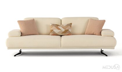 Medusa Home Mobilya - Fenikser Krem Üçlü Koltuk