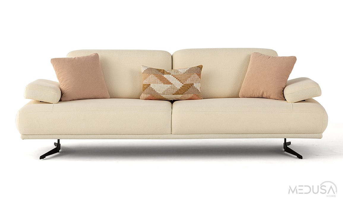 Medusa Home Mobilya - Fenikser Krem Üçlü Koltuk