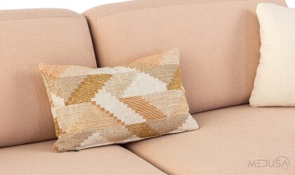 Medusa Home Mobilya - Fenikser Pembe Üçlü Koltuk