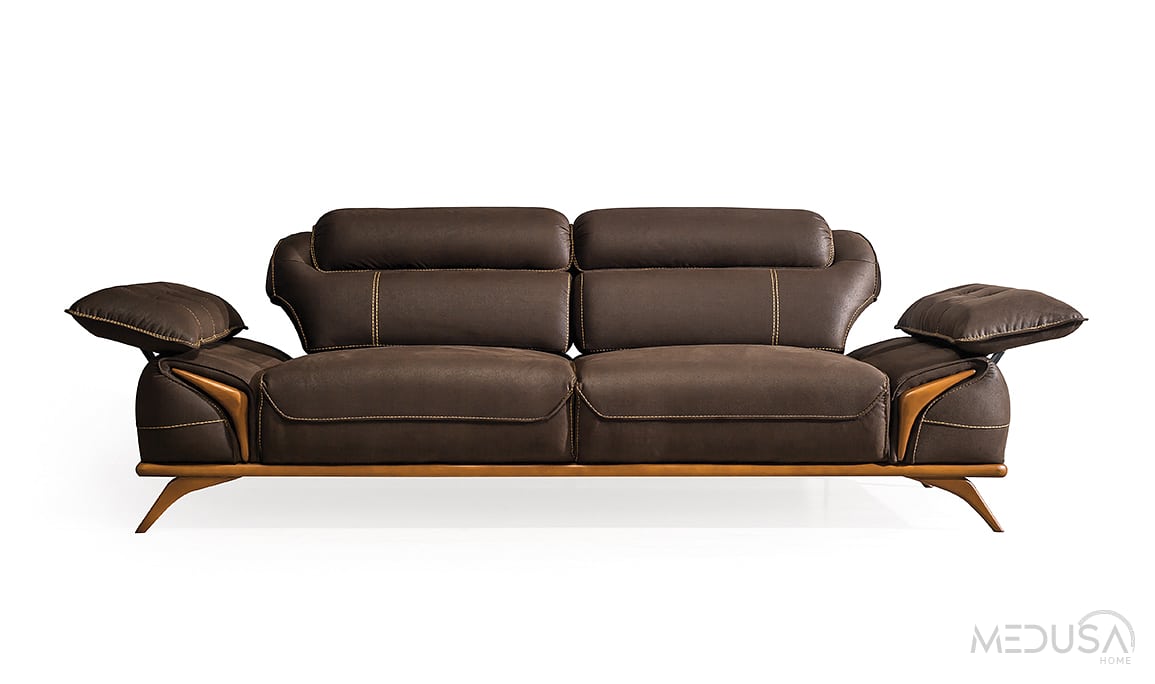 Medusa Home Mobilya - Fiesta Kahve Üçlü Koltuk