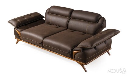 Medusa Home Mobilya - Fiesta Kahve Üçlü Koltuk