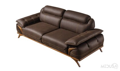 Medusa Home Mobilya - Fiesta Kahve Üçlü Koltuk