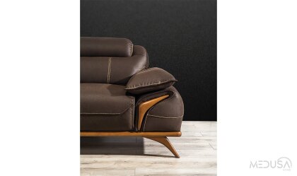 Medusa Home Mobilya - Fiesta Kahve Üçlü Koltuk