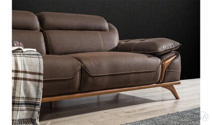 Medusa Home Mobilya - Fiesta Kahve Üçlü Koltuk