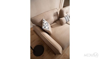 Medusa Home Mobilya - Fiona Bej Üçlü Koltuk