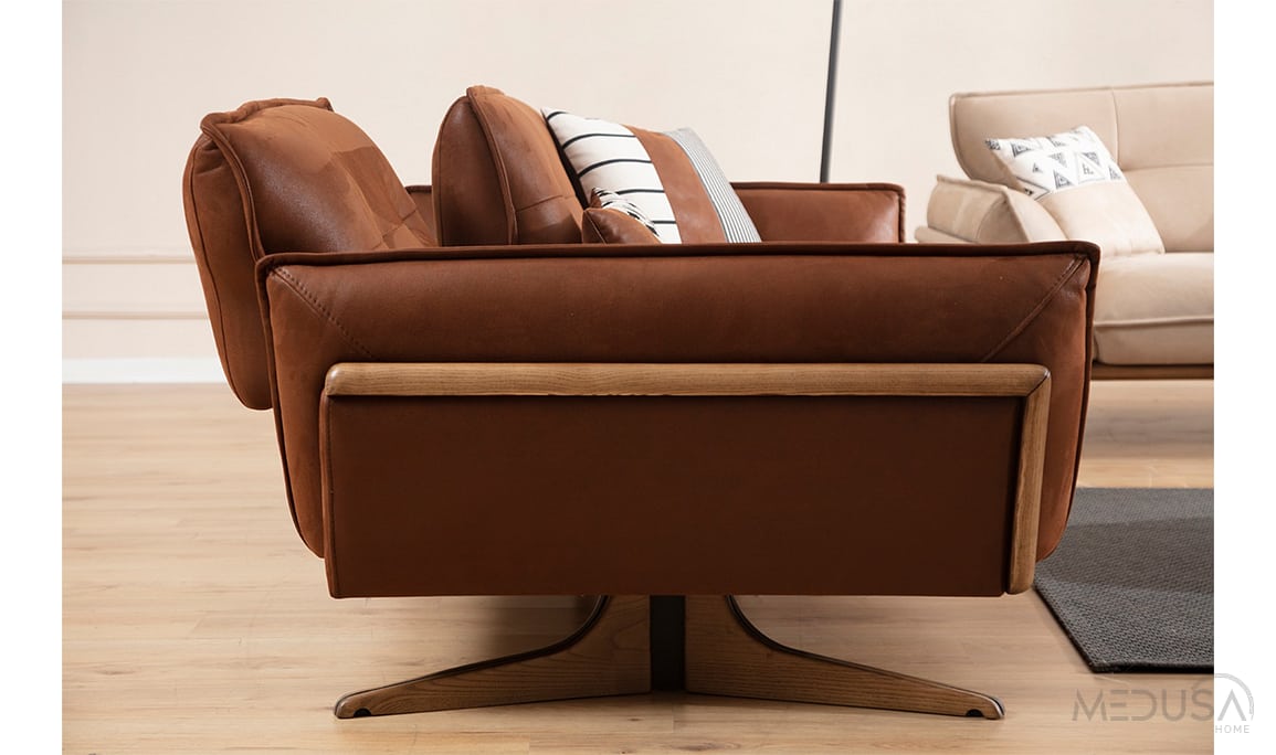 Medusa Home Mobilya - Fiona Kahve Üçlü Koltuk