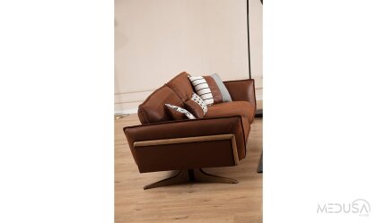 Medusa Home Mobilya - Fiona Kahve Üçlü Koltuk