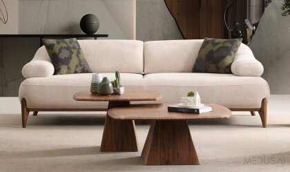 Medusa Home - Fiore Krem Üçlü Koltuk Medusa Home - Fiore Krem Üçlü Koltuk
