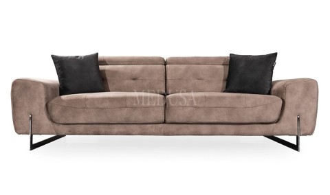 Medusa Home Mobilya - Flora Kahve Üçlü Koltuk Motorlu