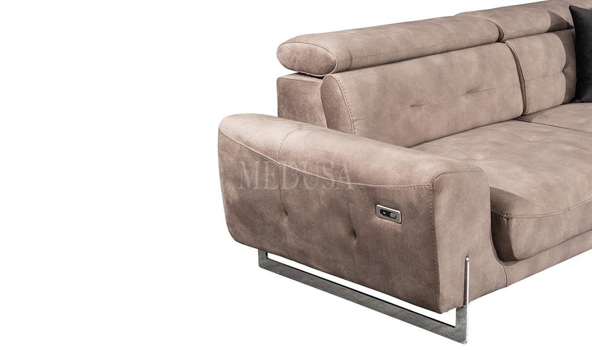 Medusa Home Mobilya - Flora Kahve Üçlü Koltuk Motorsuz