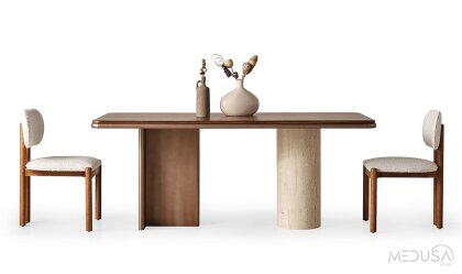 Medusa Home Mobilya - Floransa Ceviz Yemek Masası