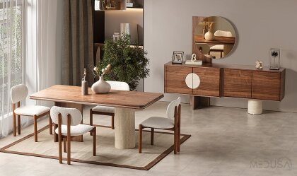 Medusa Home Mobilya - Floransa Ceviz Yemek Odası