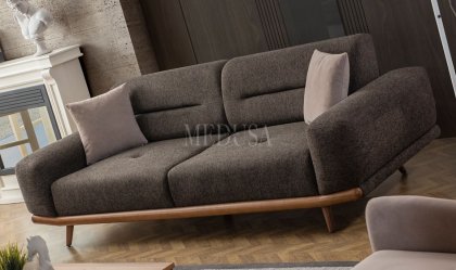 Medusa Home Mobilya - Floria Üçlü Koltuk Kahve