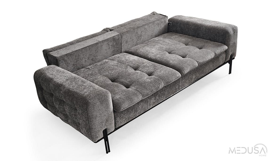 Medusa Home Mobilya - Fluffy Gri Üçlü Koltuk