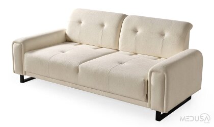 Medusa Home Mobilya - Flux Beyaz Üçlü Koltuk