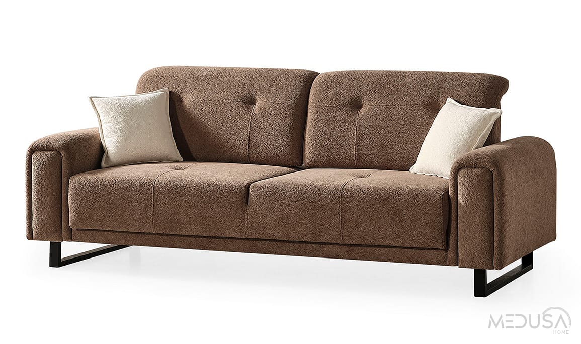 Medusa Home Mobilya - Flux Kahve Üçlü Koltuk