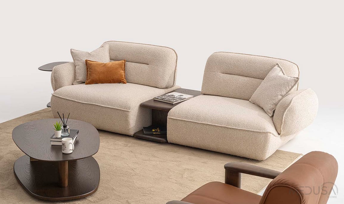 Medusa Home Mobilya - Forza Ara Sehpalı Üçlü Koltuk