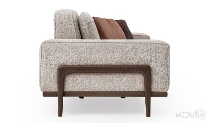 Medusa Home Mobilya - Fresco İtalyan Cevizi Üçlü Koltuk