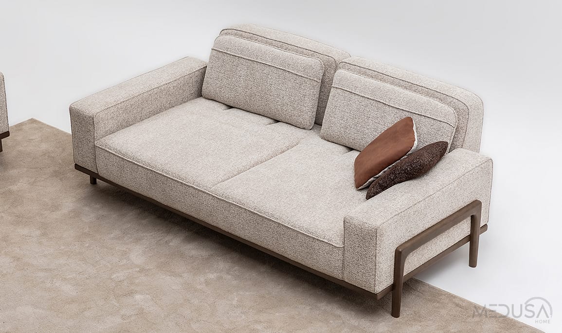 Medusa Home Mobilya - Fresco İtalyan Cevizi Üçlü Koltuk