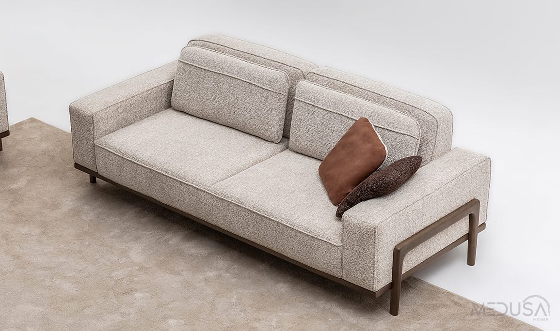 Medusa Home Mobilya - Fresco İtalyan Cevizi Üçlü Koltuk