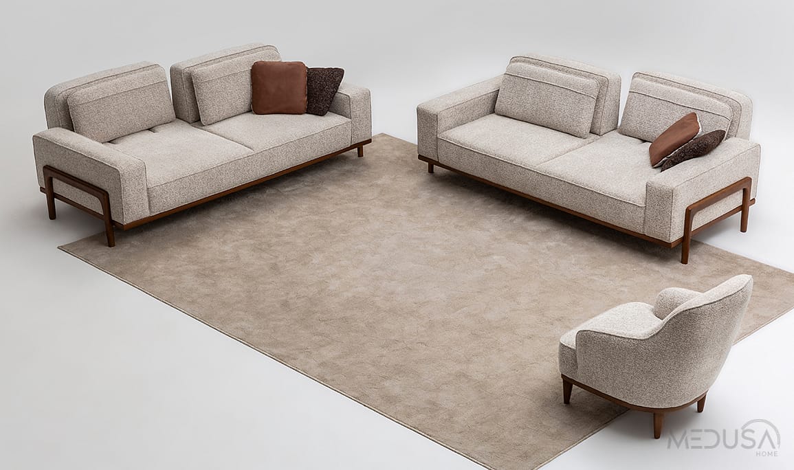 Medusa Home Mobilya - Fresco Türk Cevizi Koltuk Takımı