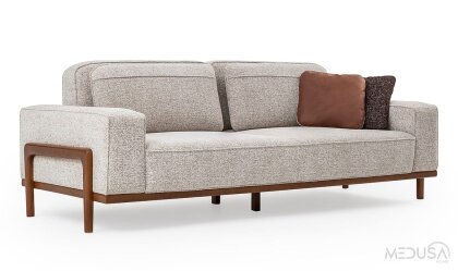 Medusa Home Mobilya - Fresco Türk Cevizi Üçlü Koltuk